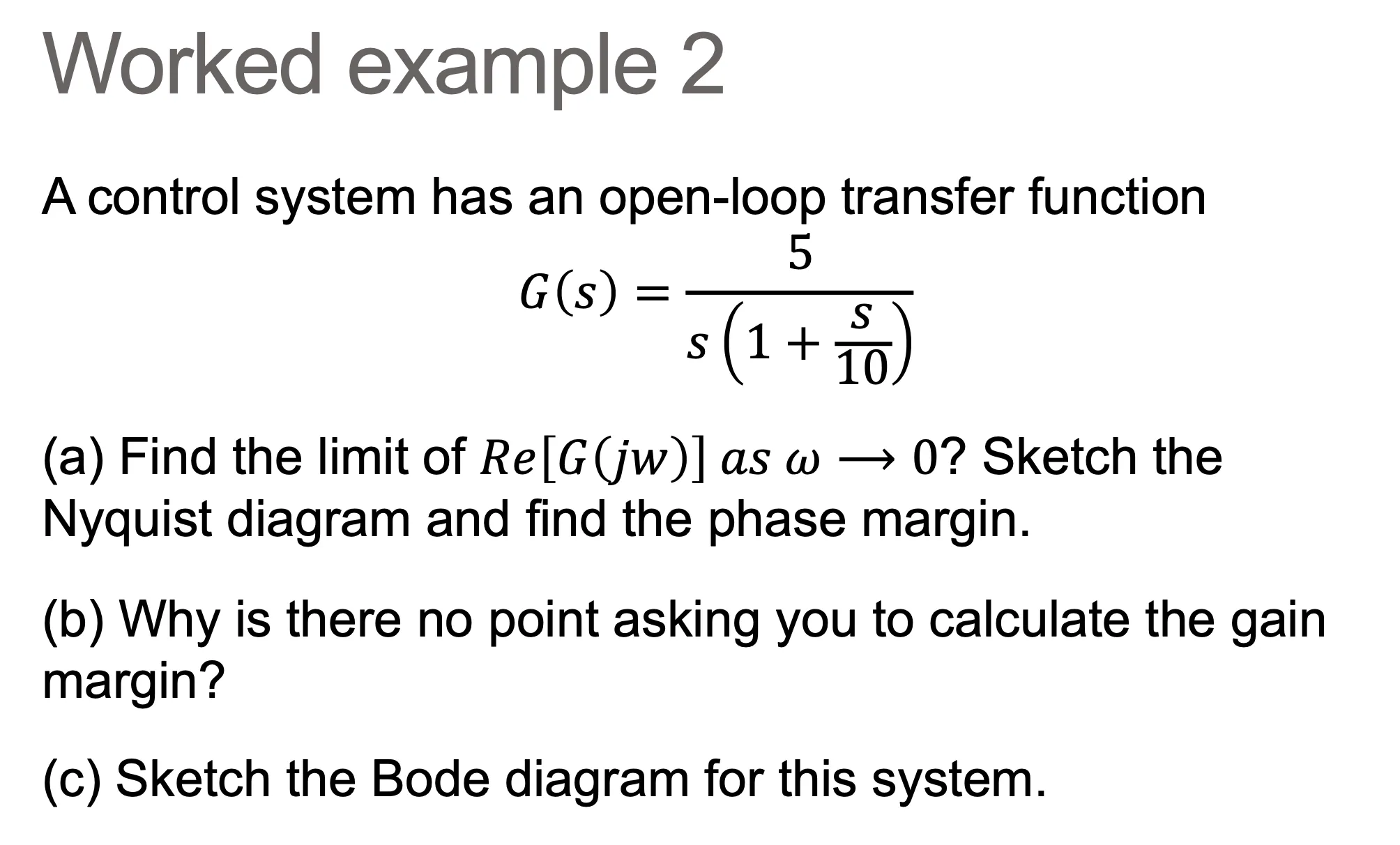 Worked example 2 question