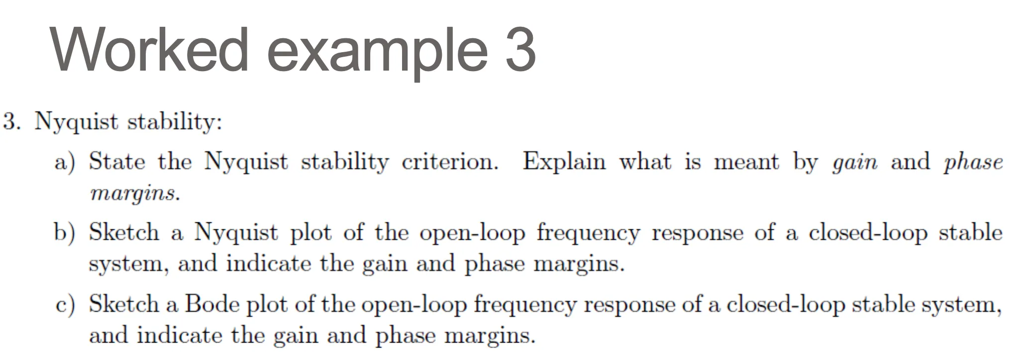 Worked example 3 question