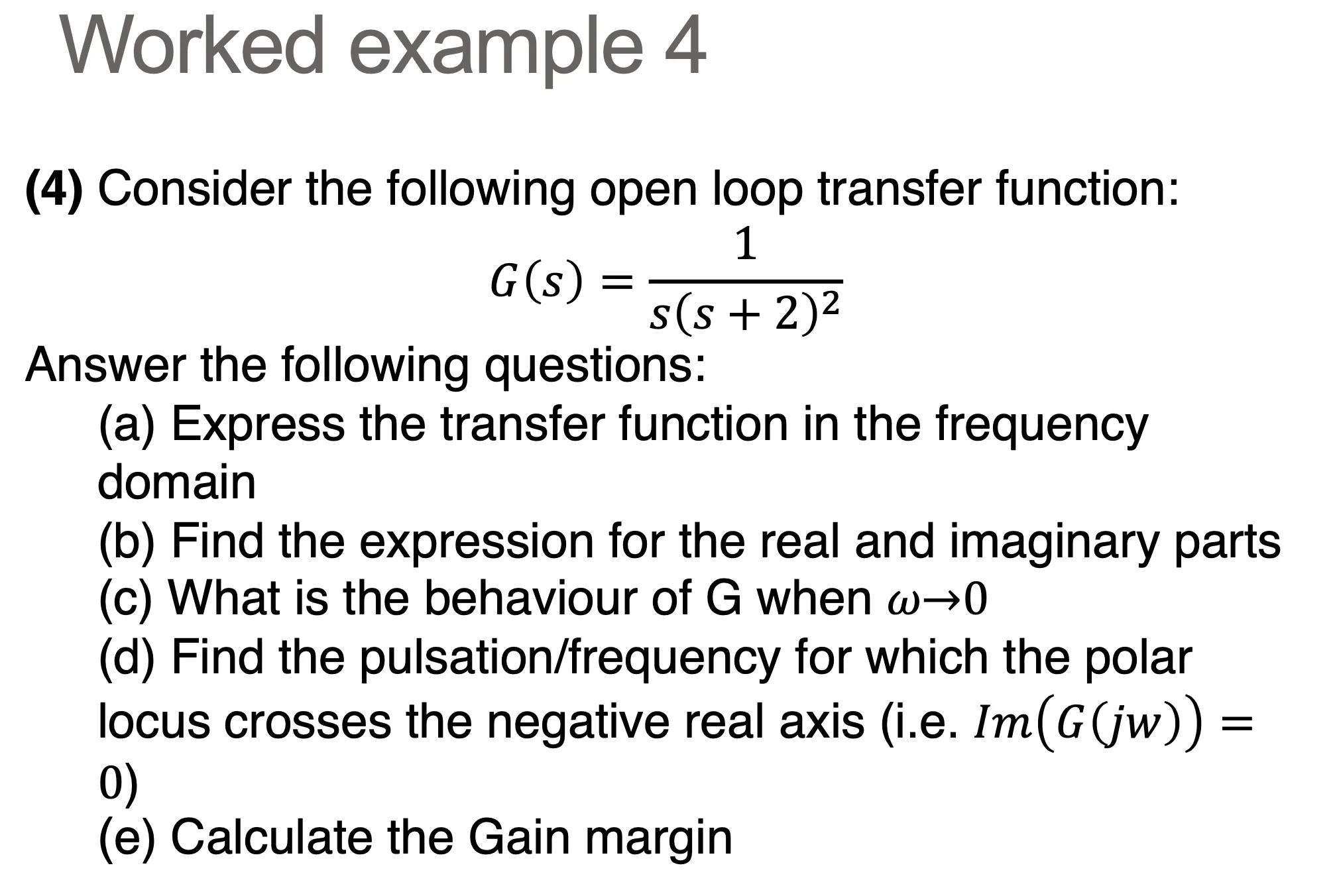 Worked example 4 question