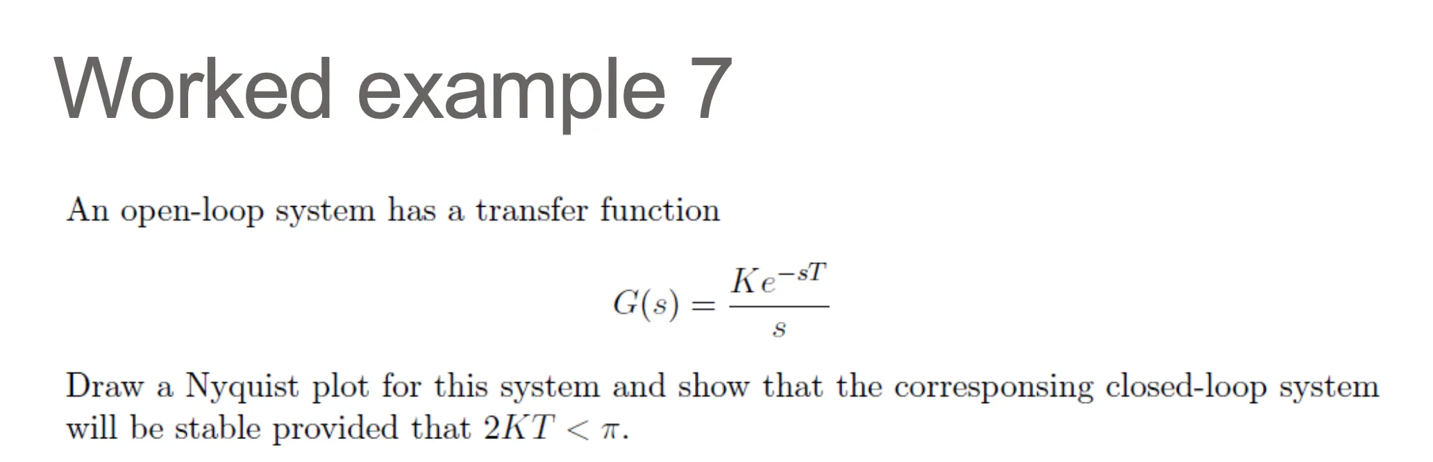 Worked example 7A question